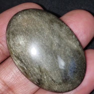 Natural Golden-Black Obsidian Cabochon 40x27mm